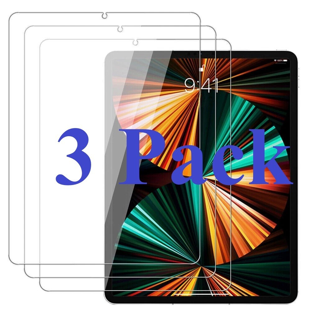 3-Pack Tempered Glass Screen Protector For iPad Pro 13" 12.9" 11" 7/8/9/10th Gen
