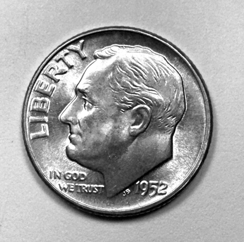 1952 Roosevelt Dime 90% Silver Gem