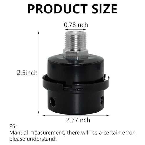 2 Pcs 1/2" Thread Diameter Air Compressor Silencer Filter,Intake Filter 20mm