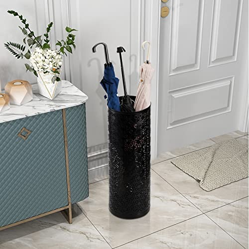 Metal Round Umbrella Stand Rack, Free Standing Umbrella 16.5"H x 6.7" Diameter