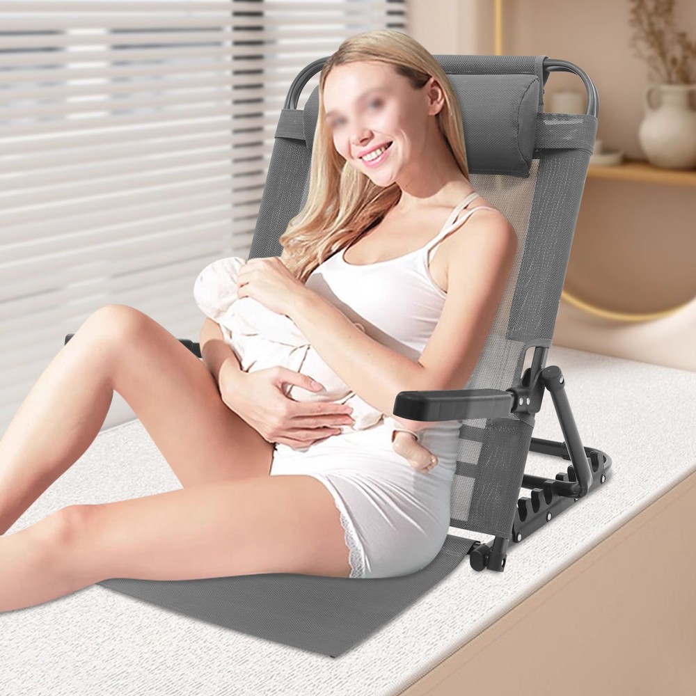 Lifting Bed Backrest Folding 40-90° Adjustable Sit up Back Rest with Armrest US