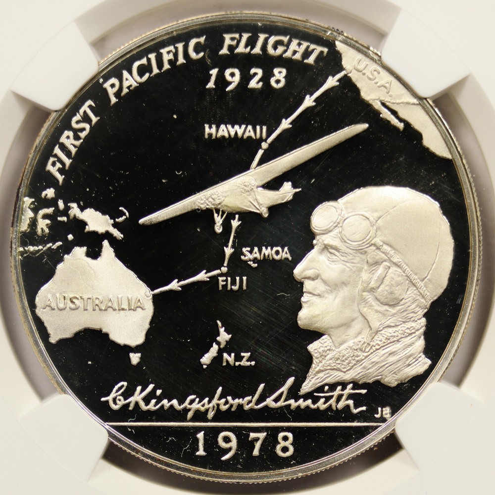 1978 Samoa Silver 1 Tala First Transpacific Flight NGC PF69UCAM