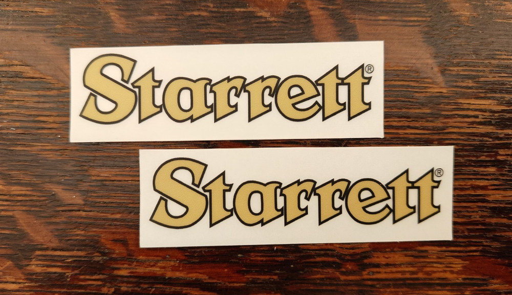Starrett #2 Clear Sticker Label for Wood  Case Micrometer Caliper Indicator Pair