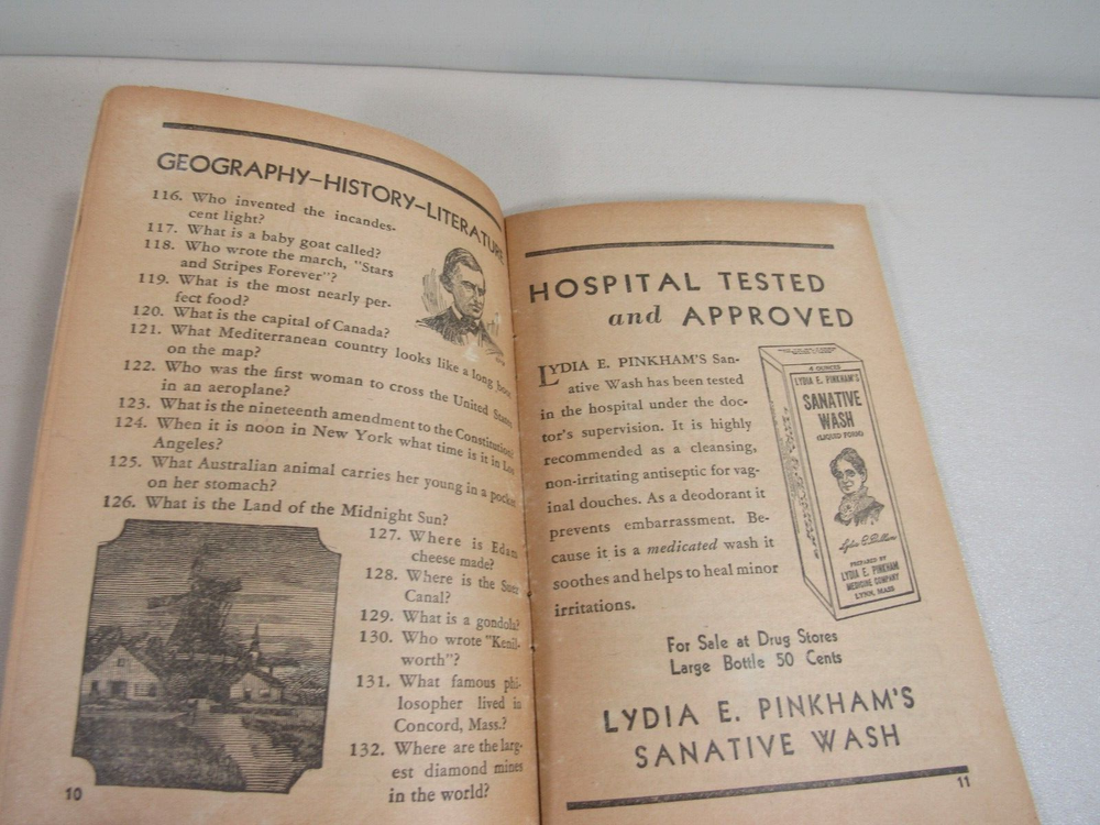 Three Hundred Brain Teasers by Lydia E. Pinkhams Dependable Products Booklet