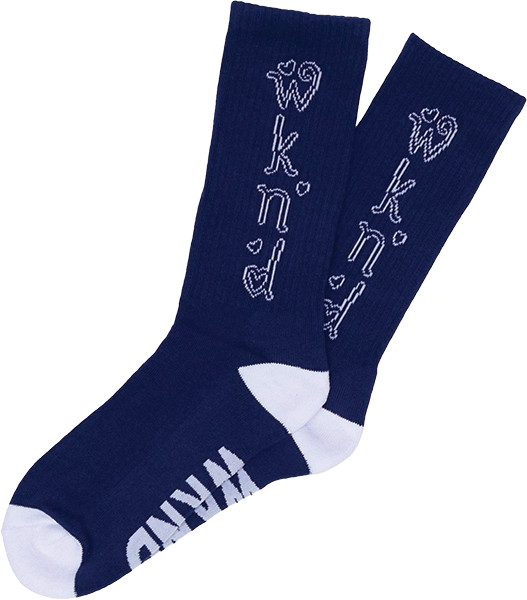 WKND HEART CREW SOCK NAVY