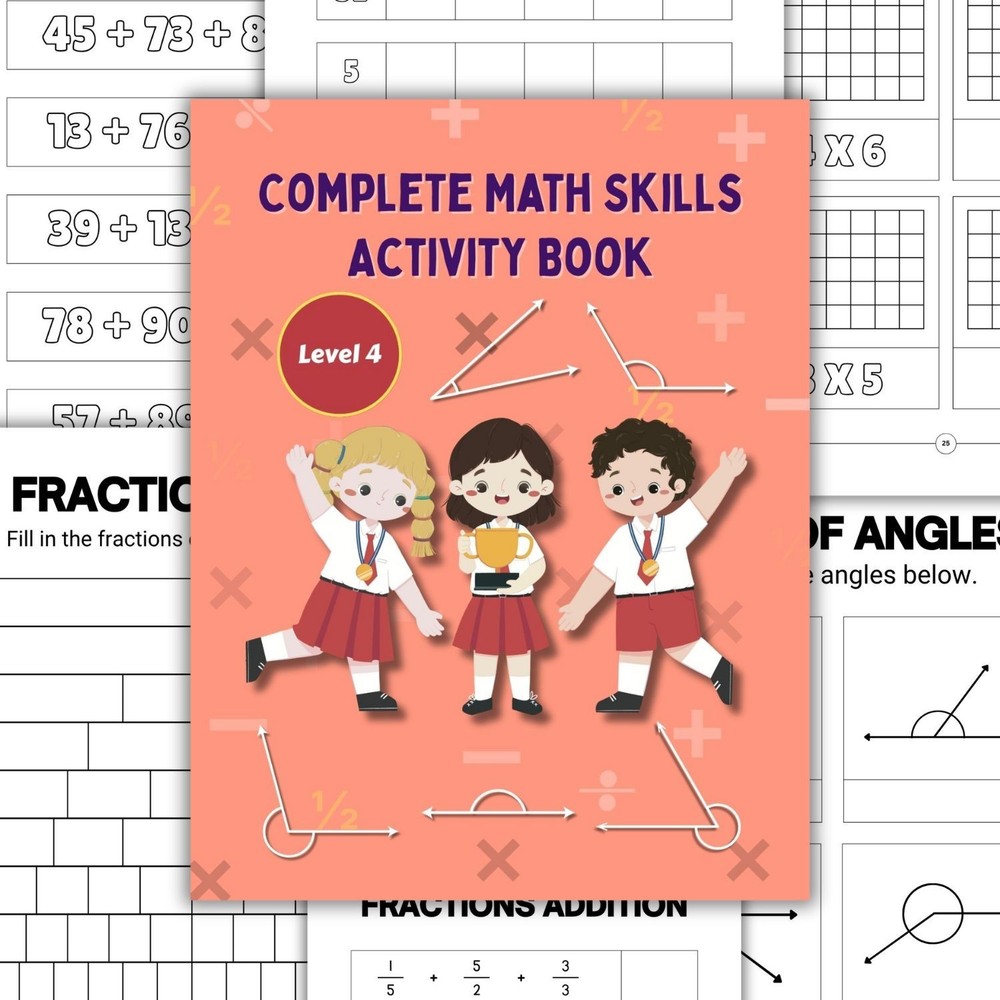 Complete Kids Math Activity Workbook Bundle | Ages 4-9 | Printable Worksheets