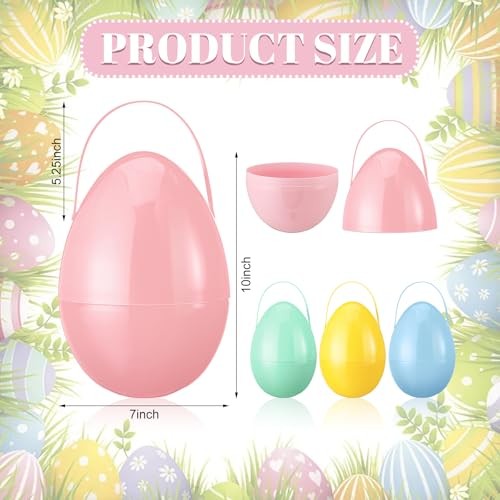 Pcs Jumbo Easter Eggs 10 Inch Plastic Giant Easter Eggs with 8 Muted Colors