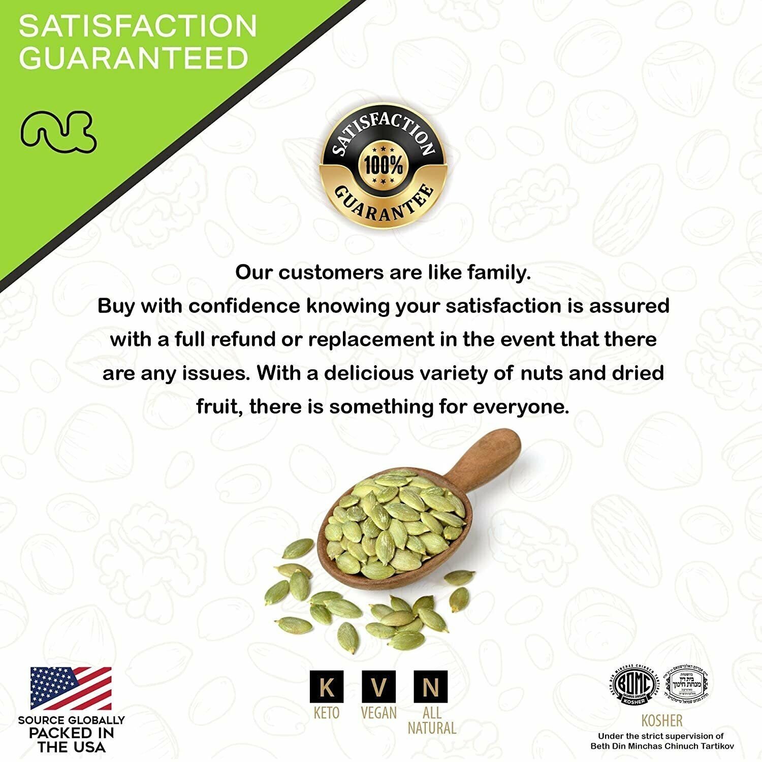 Nut Cravings - Raw Pumpkin Seeds Pepitas, Unsalted, Shelled, (80oz - 5 LB)...