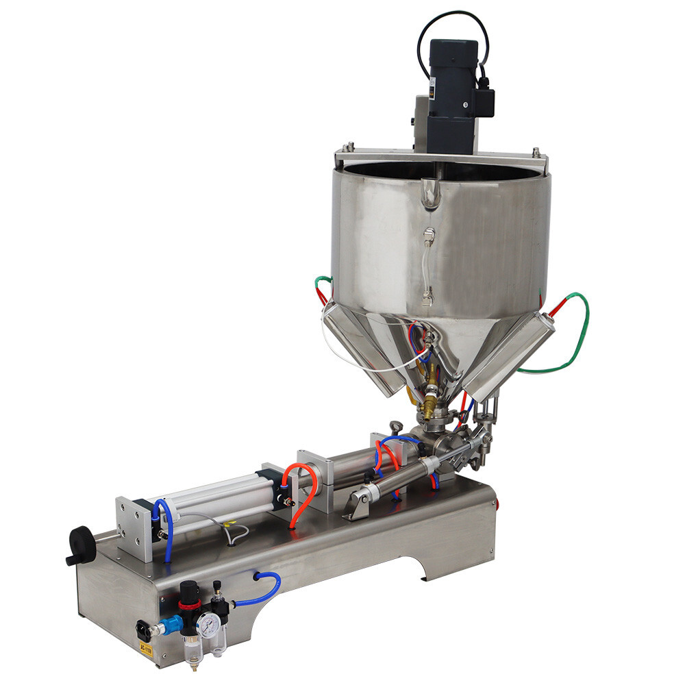110V 50-500ml Pneumatic Paste liquid Heating Filling Machine Single-head
