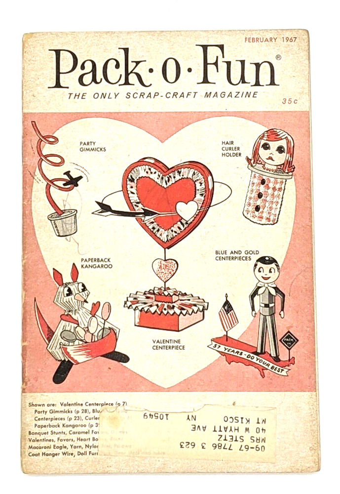 February 1967 Pack O Fun Crap Craft Magazine Valentine