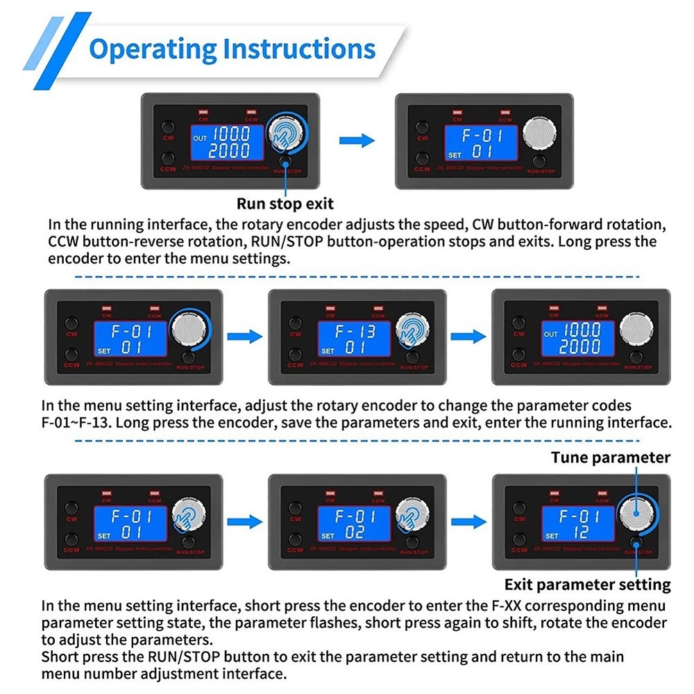 DC Stepper Motor Controller with Adjustable Speed and Direction Control