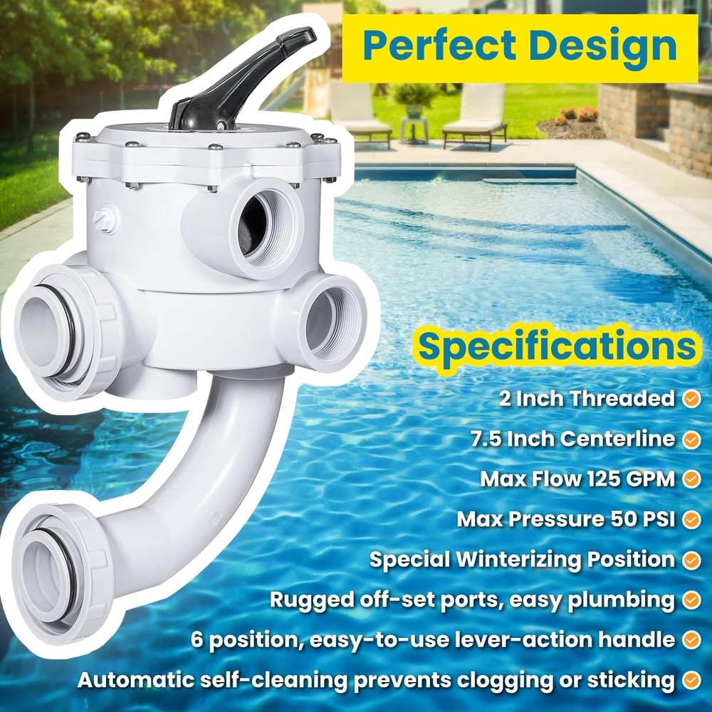 261055 Multiport Valve for Triton and Quad Pool & Spa Side Mound D.E