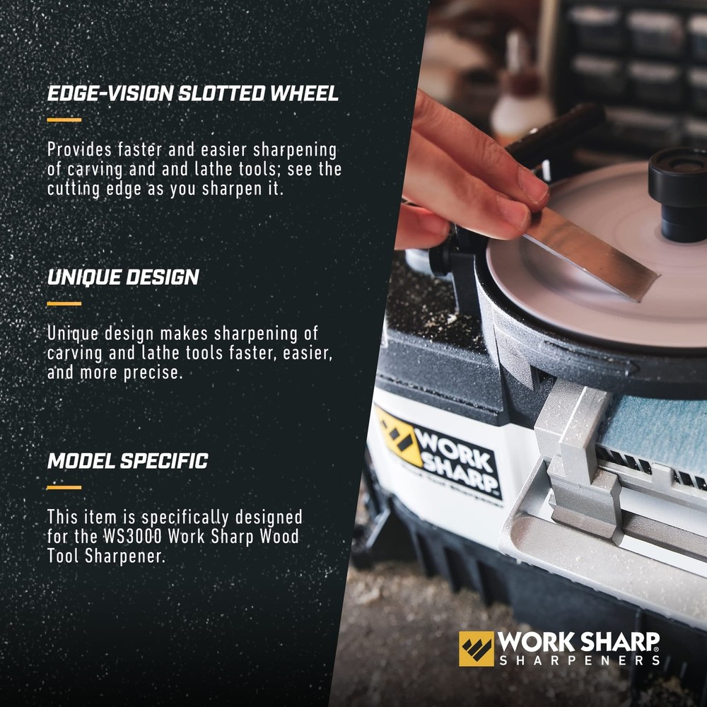 Work Sharp WSSA0002029 WS3000 Edge-Vision Wheel, Black