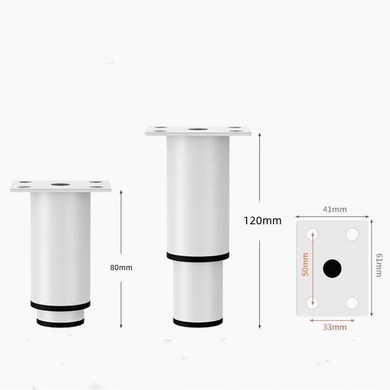 Adjustable Height Bed Frame Support Legs 80mm-120mm, White 1Pcs