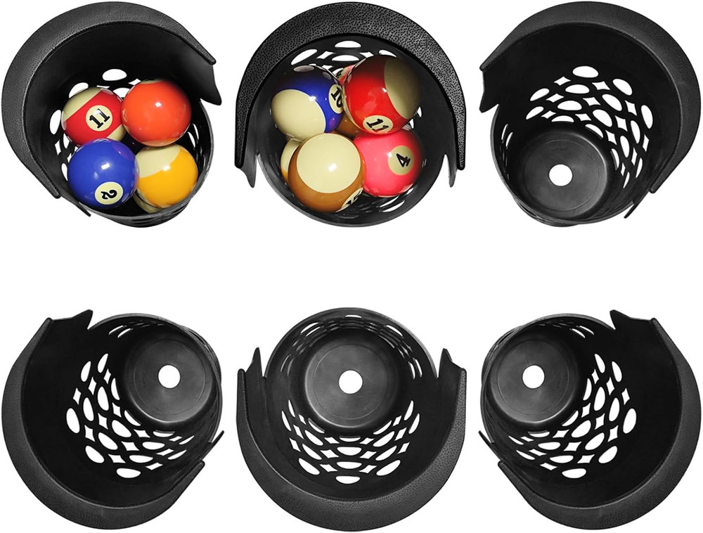 Pool Table Pockets Replacement Pockets for Billiard Table Set of 6 Large Capacit