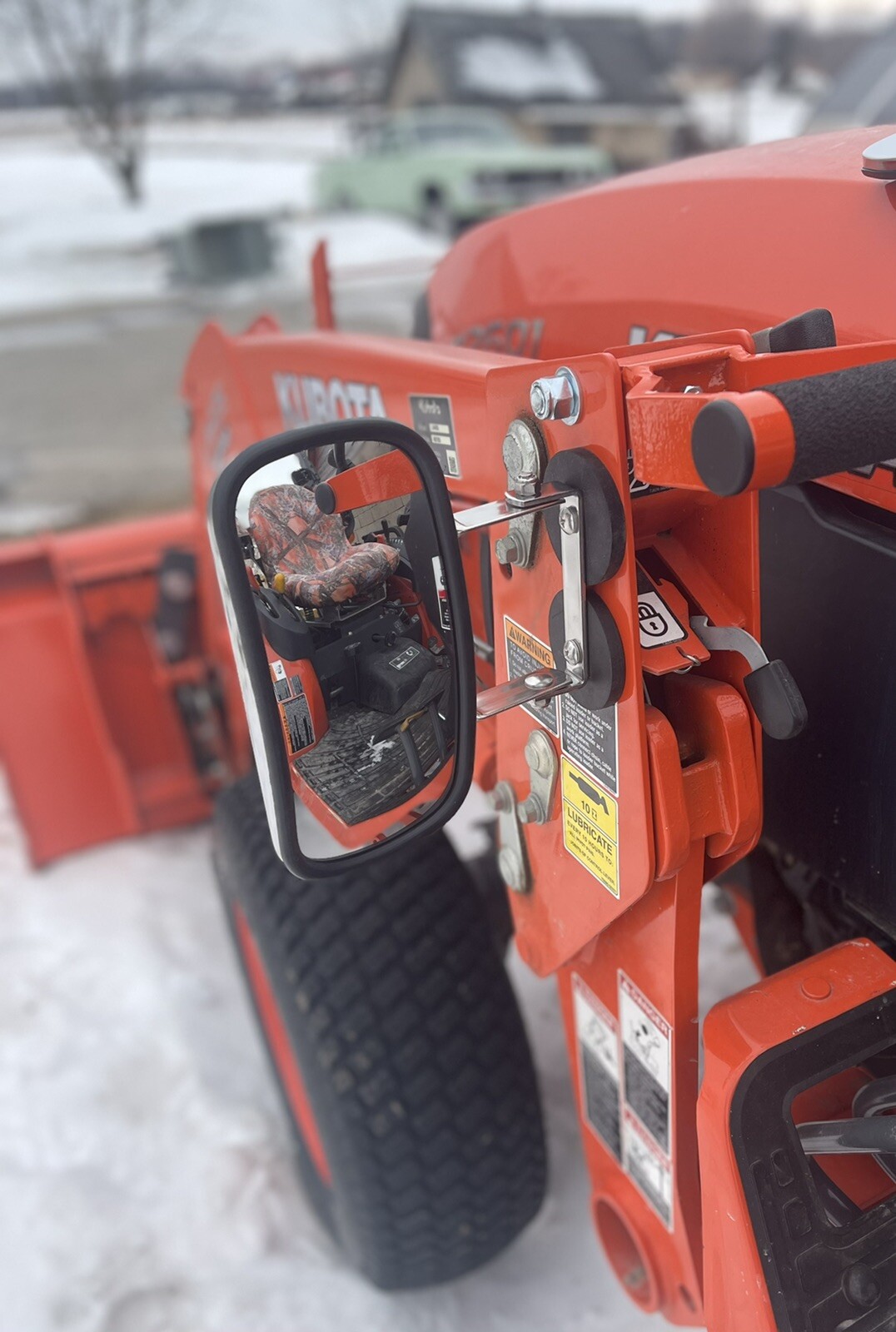 PREMIUM MAGNET MIRRORS Tractor/Skidsteer RUBBER COATED STAINLESS STEEL! kubota