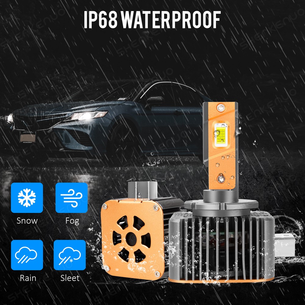 D1S D2S D3S D4S D5S LED Headlight Light Bulb Lamp Conversion Kit 6000K White 2PC