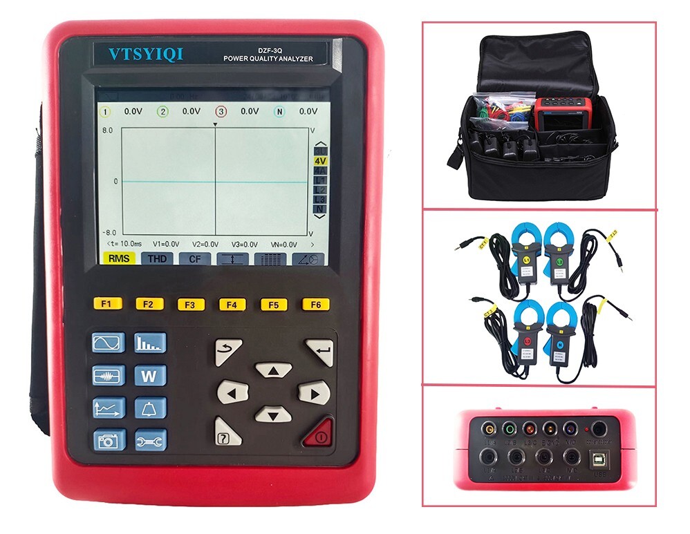 Energy Quality Analyzer 3-Phase Power Quality Analyzer with Current 0.10A~100A