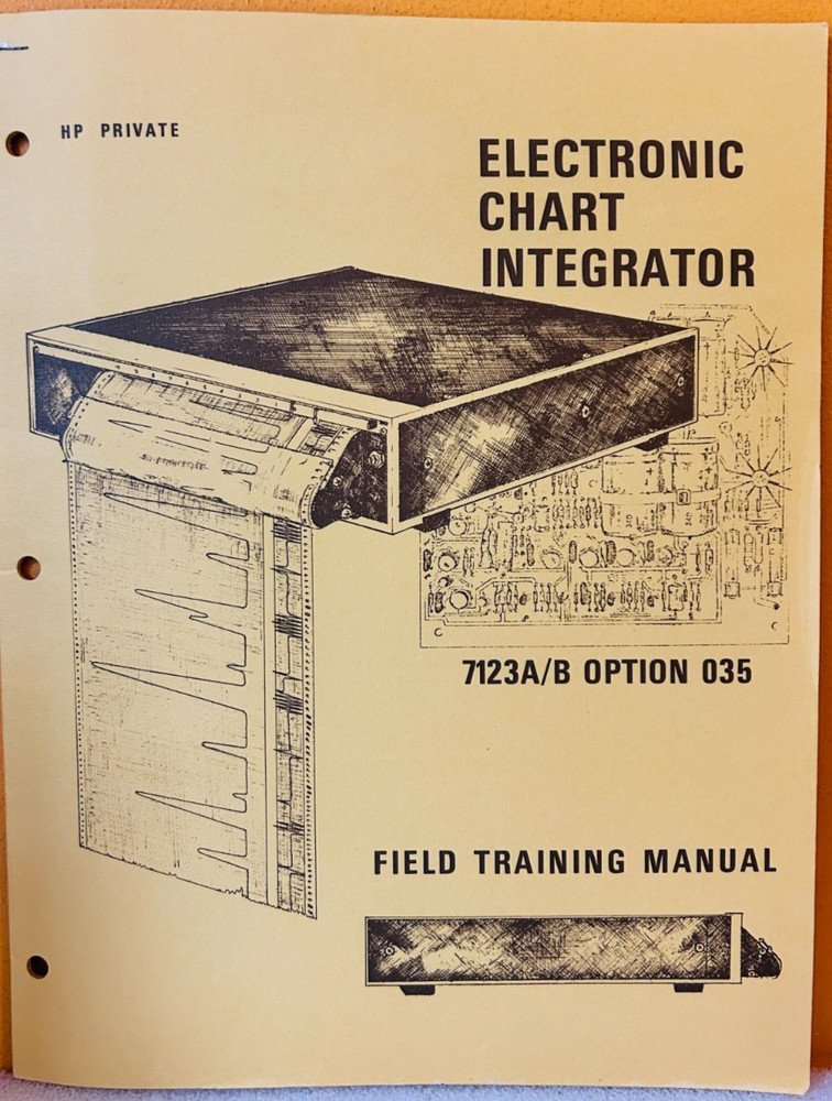 HP Models 7123A/B Opt 035 Electronic Chart Integrator Field Training Manual.