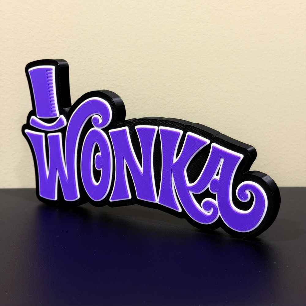 William Wonka Decor Sign 3D Printed Display