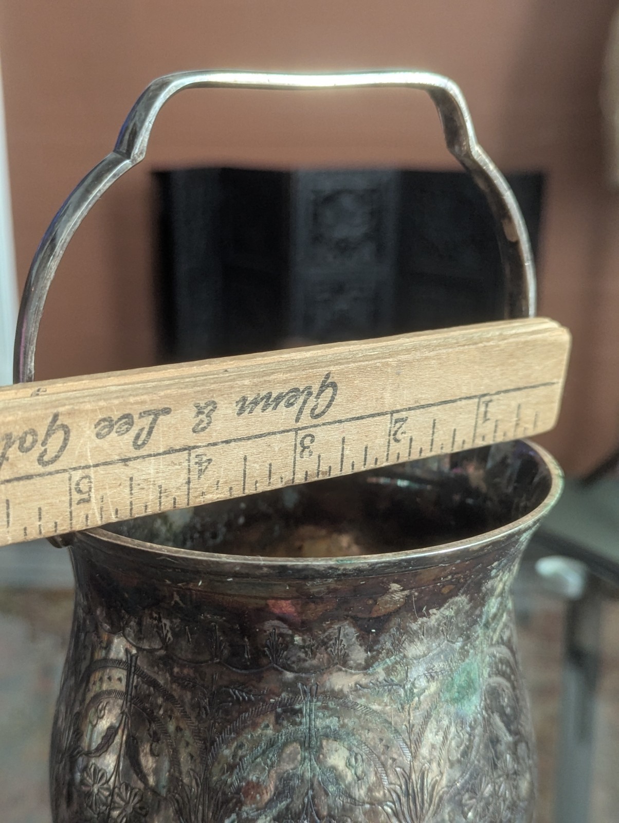 Antique Meriden Britannia Silverplate Buscuit Bucket India Pattern Victorian EPN