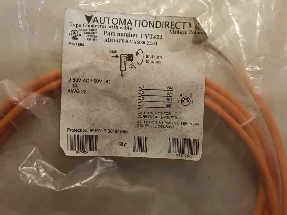 AUTOMATION DIRECT EVT424 Connector with Cable (L6B)