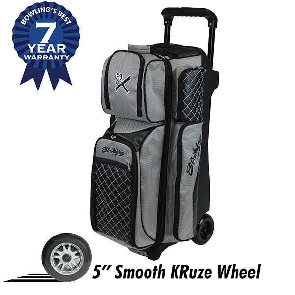 KR Strikeforce Royal Flush Silver 3 Ball Roller Bowling Bag