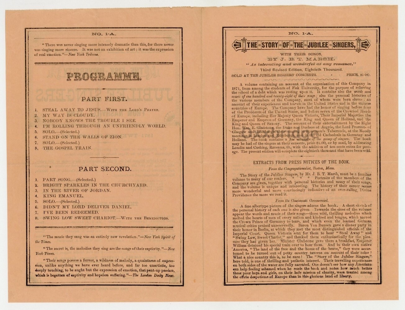 Fisk Jubilee Singers 1882 Black African American Cappella Ensemble Und. Railroad