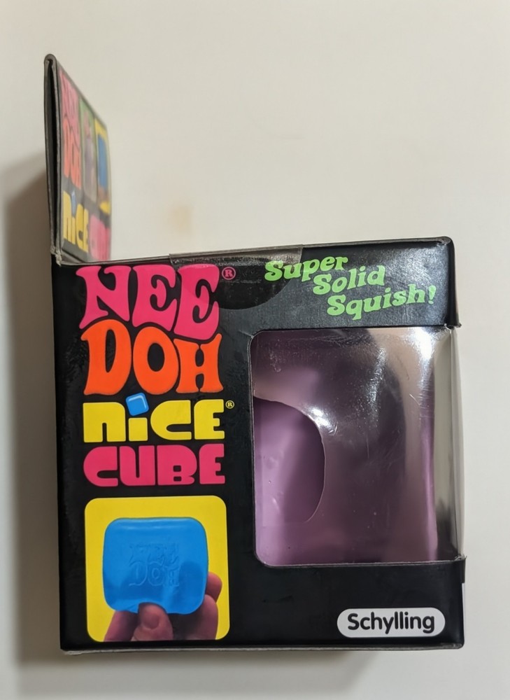 Needoh Nice Cube Purple Sensory Squeeze Toy with Super Solid Squish - 2.25" Cube