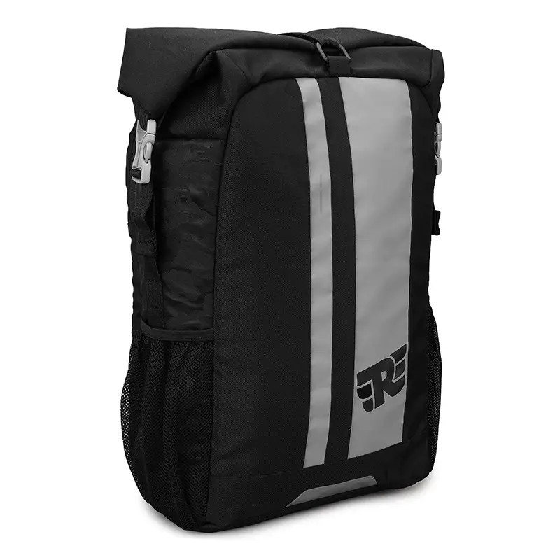THIK & THIN STRIPES "ROLL TOP GREY & BLACK BACKPACK"