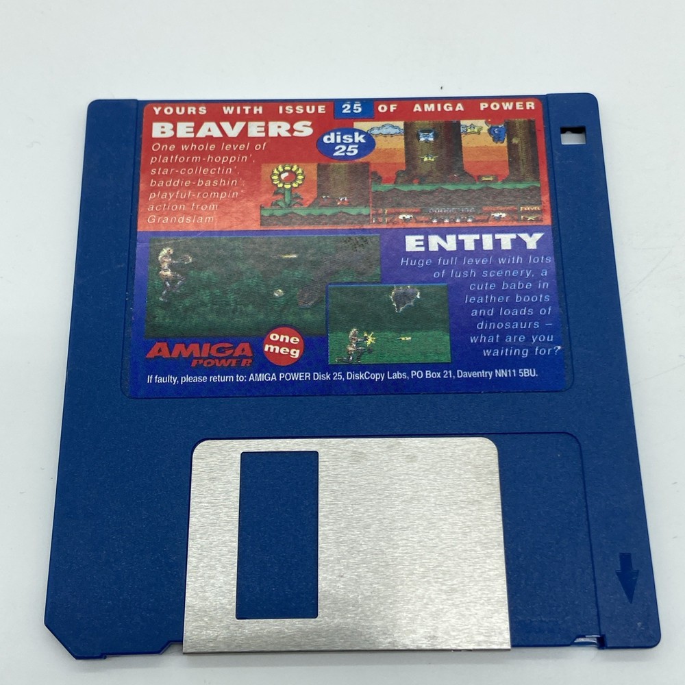 Amiga Power , Beavers, Commodore Amiga Floppy Disk VTG PC games untested
