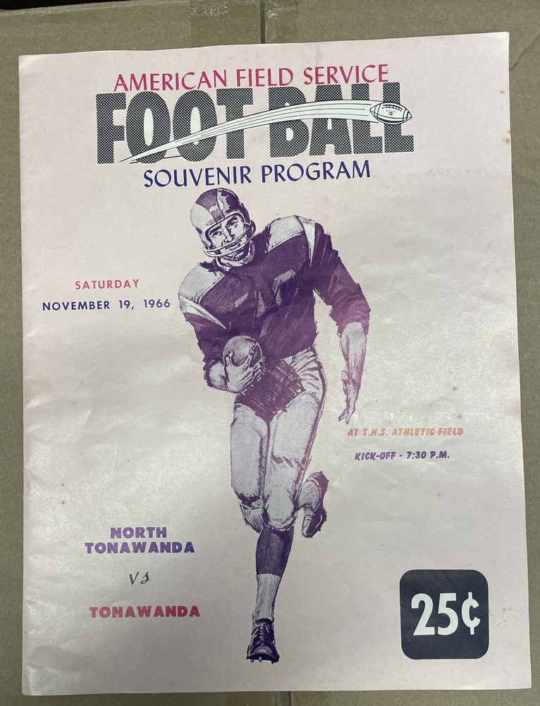 RARE 1966 North Tonawanda vs Tonawanda Football Program EXCHANGE STUDENT PROGRAM