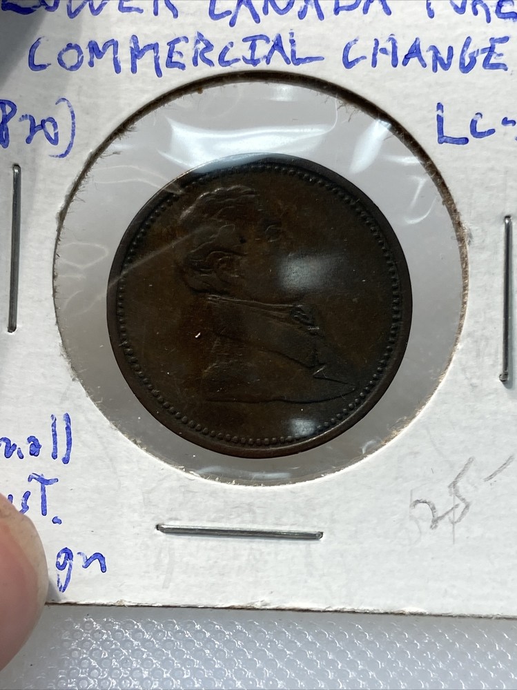 lower canada token commercial change small bust