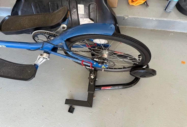 Outdoor Elliptical Bike StreetStrider 3i with Indoor Training Stand