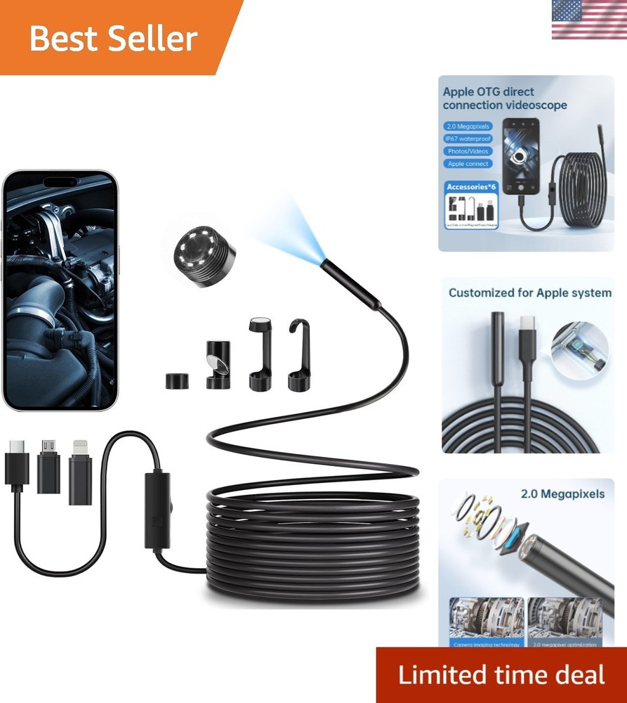Endoscope Camera with Light, 1920P HD borescope Camera, Waterproof Snake,16.4...