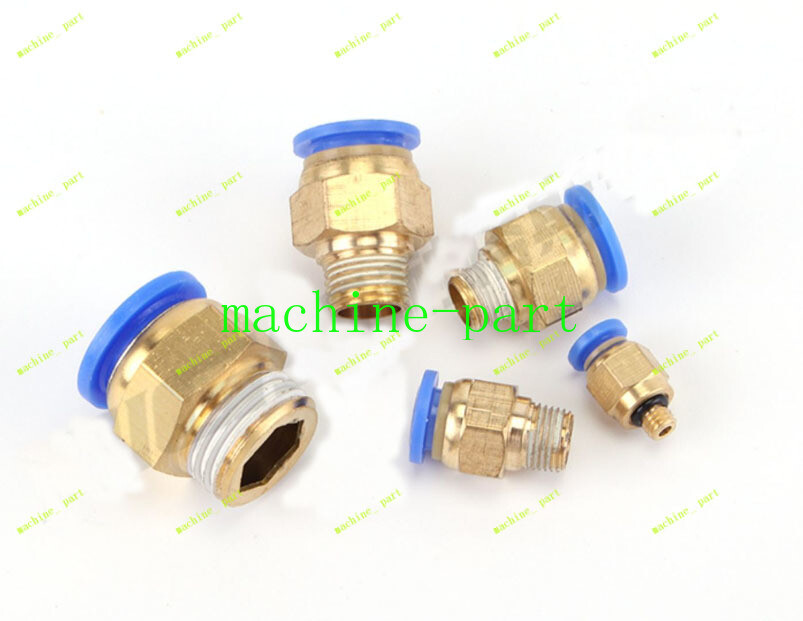 2PC PC4 PC6 PC8 PC10 PC12 PC14 PC16 Pure Copper External Thread Quick Connector