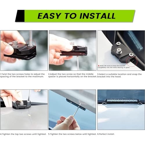 Ditch Light Brackets Hood Mount - 2PCS Universal Universal Ditch Light Brackets