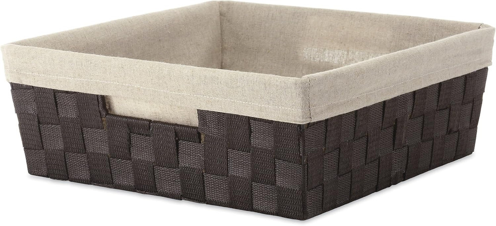 Woven Strap Liner Shelf Tote, Espresso