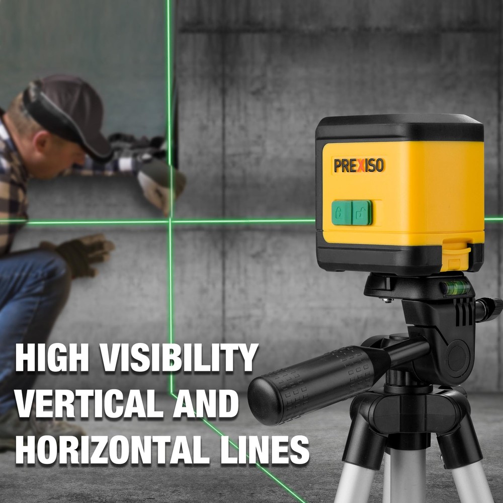 PREXISO Laser Level with Tripod, 100Ft Dual Modules Self Leveling Cross Clear