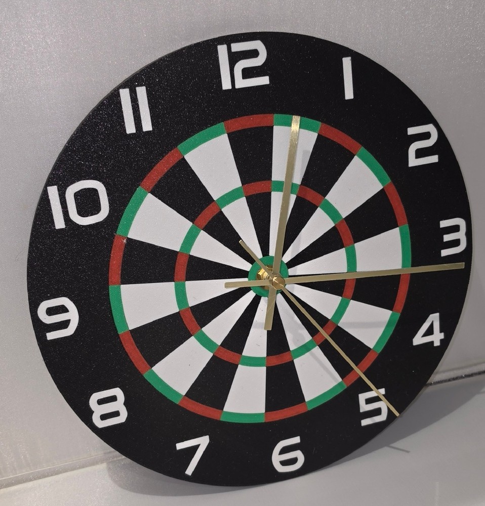 DARTBOARD WALL CLOCK 250mm diameter