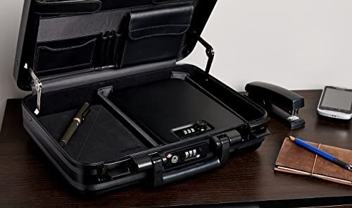 Portable Security Lock Box Safe with Combination Lock for Documents & Valuables