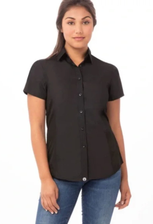 Chef Works Shirt Size Large NEW with Tags Womens Black Restaurant Food Service