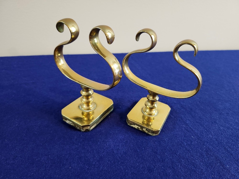antique solid brass fireplace jacks to hold your fireplace tools