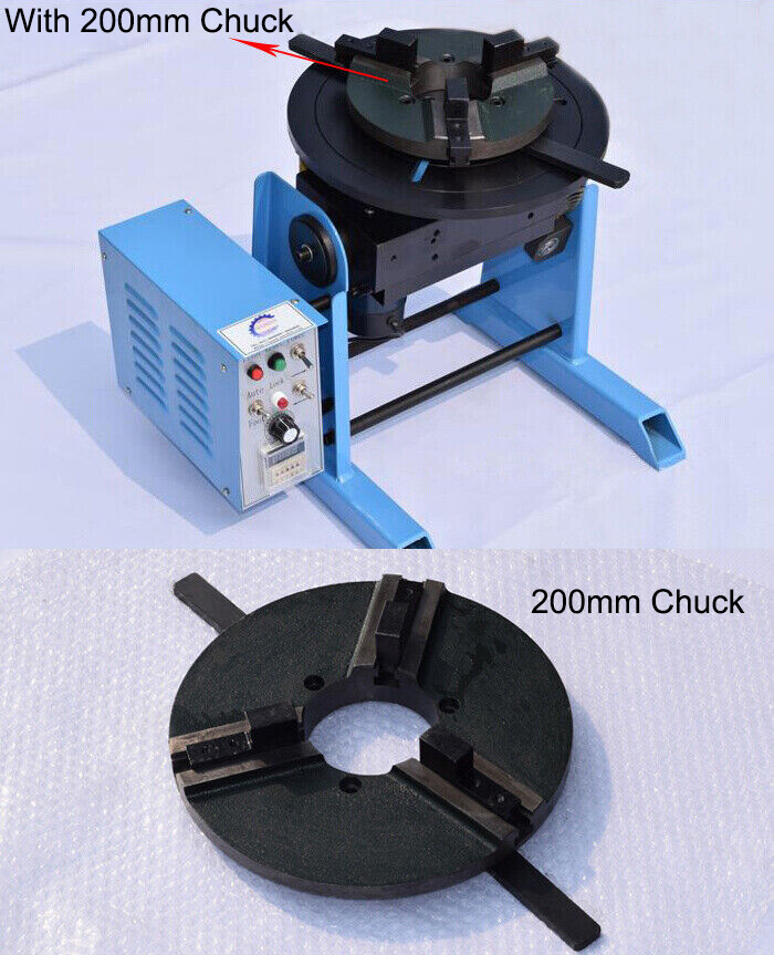 30KG Loading Welding Positioner Turntable Timing Function, With 200mm Chuck