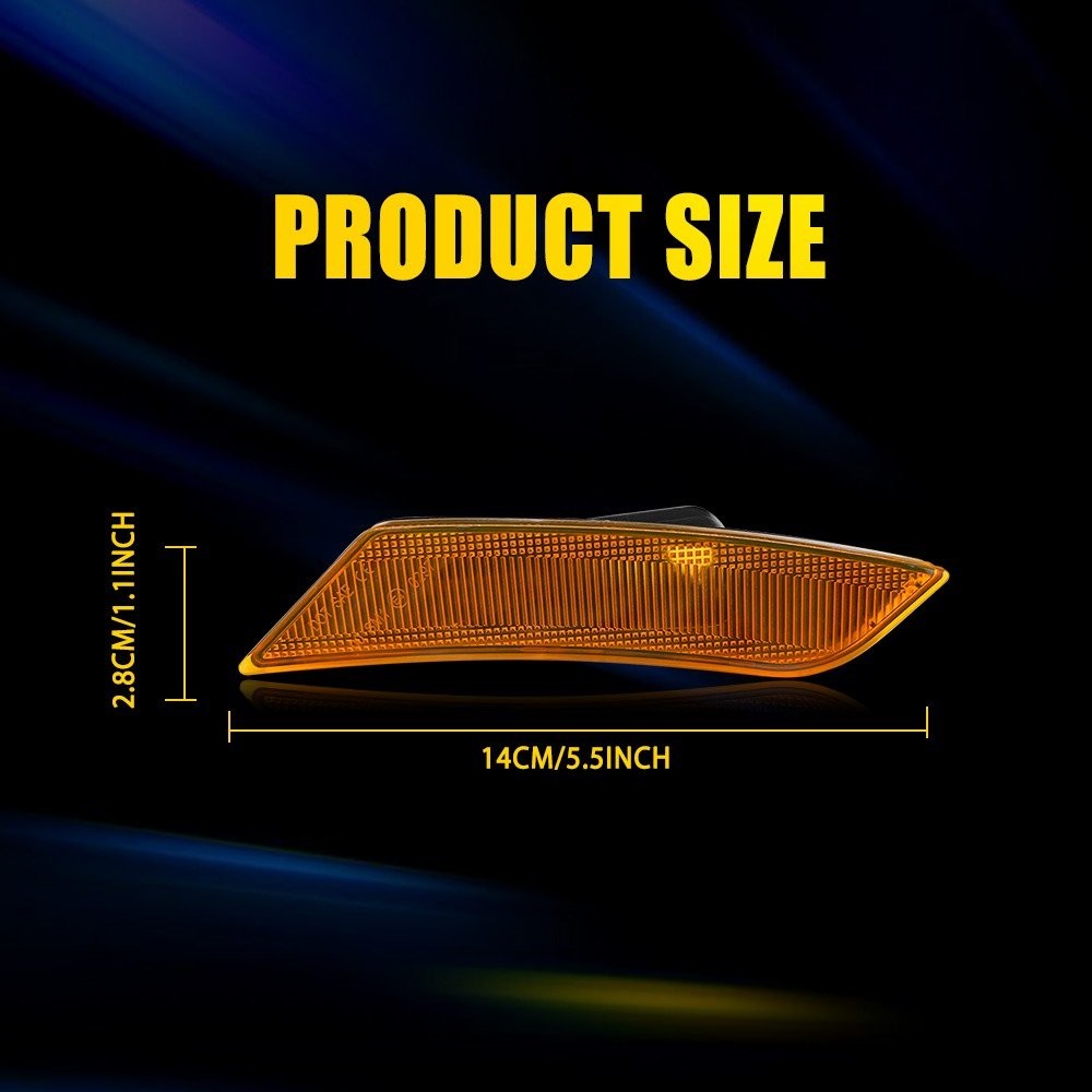 For 2017-2024 Cadillac XT5 Amber Front Fender Side Marker Light LED GM2551199 2x