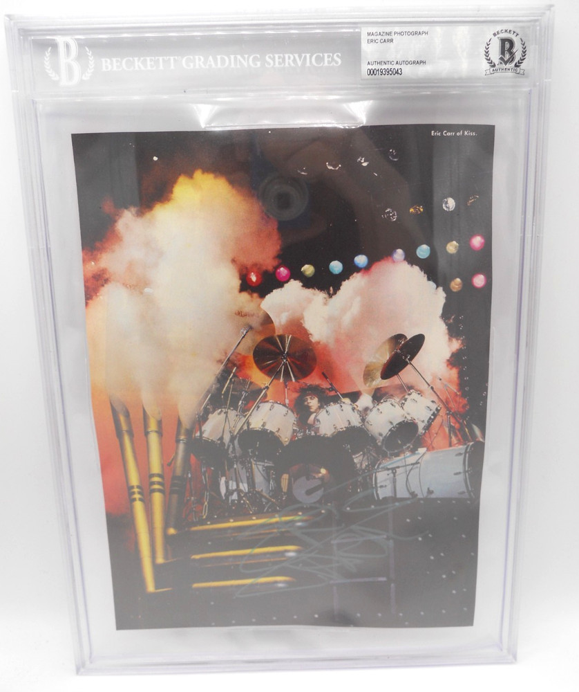 Eric Carr KISS Signed Autographed Magazine Page Beckett Authentic Encapsulated