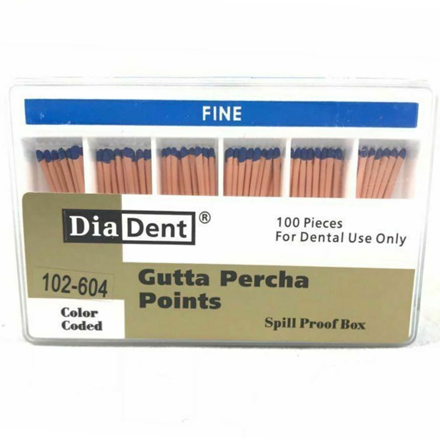 Gutta Percha Points Hand Rolled Spillproof Box Multiple Sizes 100 pcs