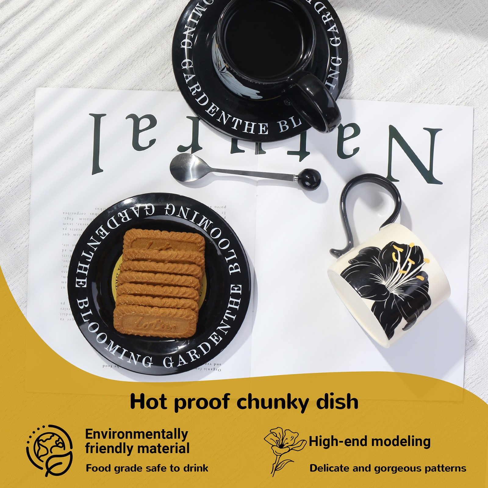 Ceramic Coffee Mugs Retro Style Afternoon Tea Mugs for Home Use, White