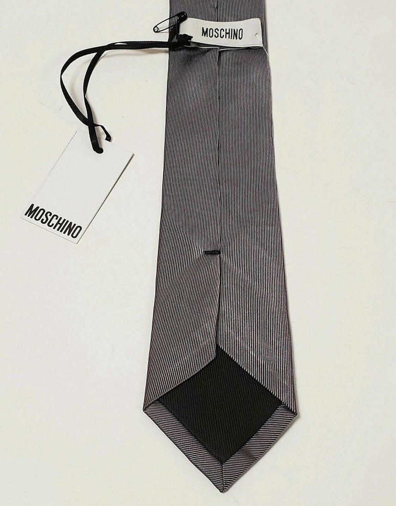 MOSCHINO TIE WOVEN SILK DOUBLE QUESTION MARK NEW AUTH