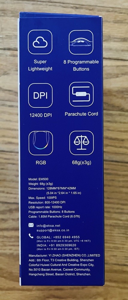 EKSA Gaming Mouse 16000 DPI Optical Sensor 8 Programmable Buttons RGB Wired